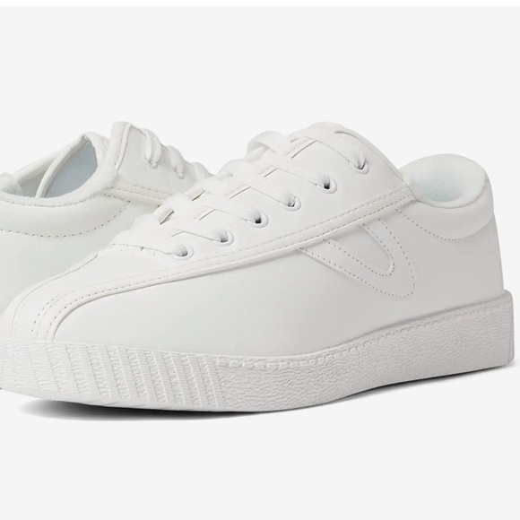 Tretorn Original Nylite Light Tan Leather Lace Up Sneakers - Picture 2 of 15